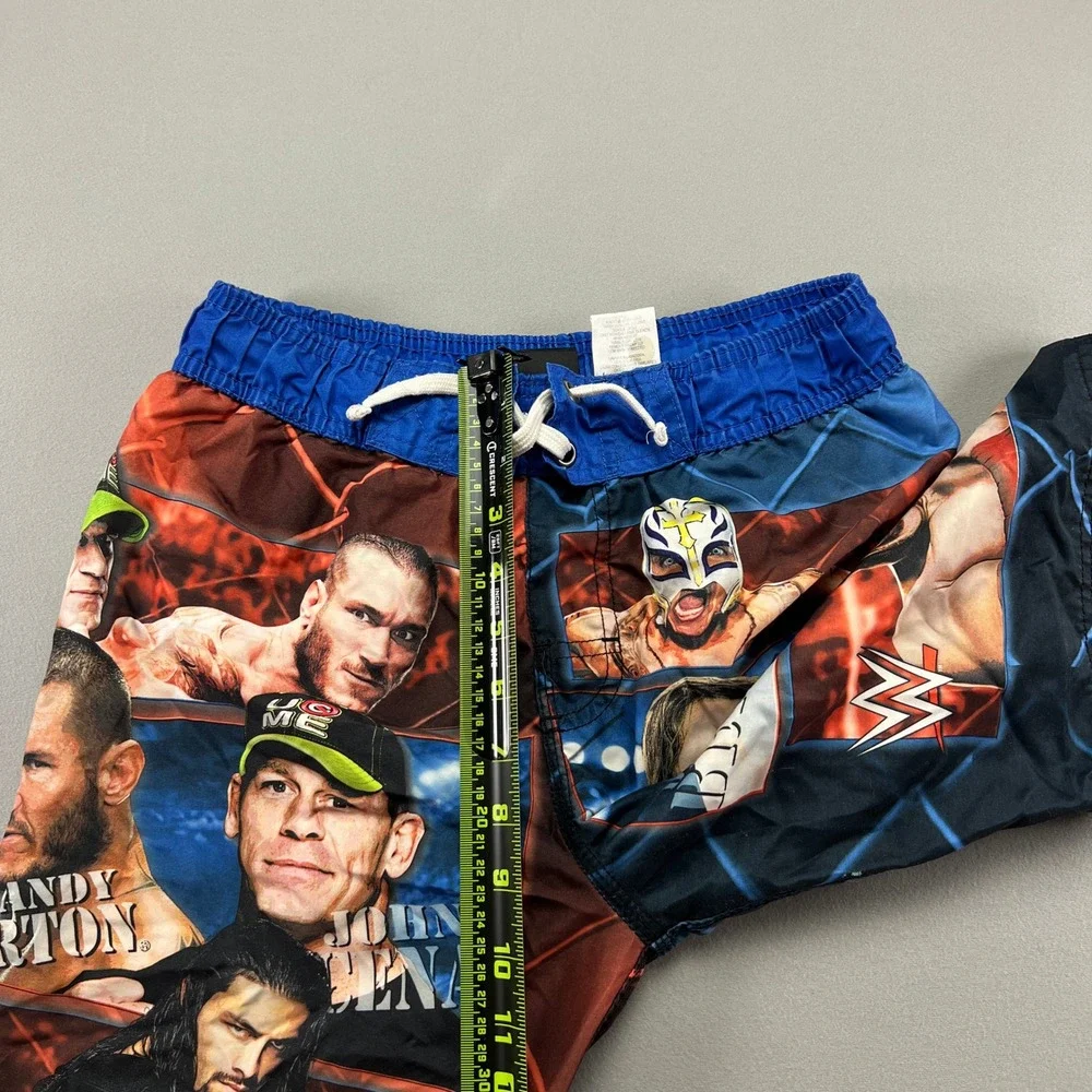 Wwe Swim Trunks Boys L (10/12) Multicolor All Over Legendary Wrestlers Graphic